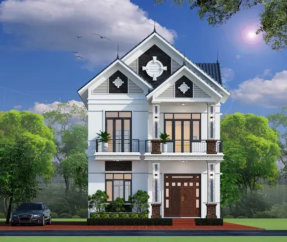 Mẫu Nhà 2 Tầng Mái Thái Đẹp 2018