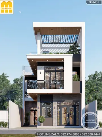 Mẫu Nhà 3 Tầng Chữ L