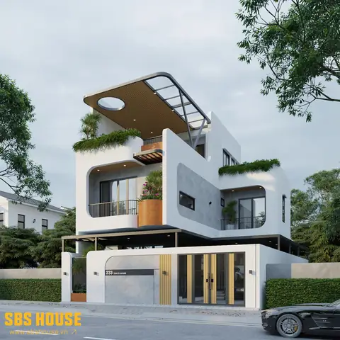 Mẫu Nhà 3 Tầng Chữ L