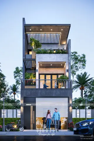 Mẫu Nhà 6m Có Tầng Hầm