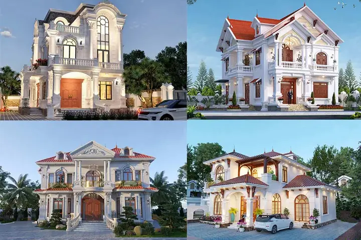 Mẫu Nhà Biệt Thự 2 Tầng Kiểu Pháp