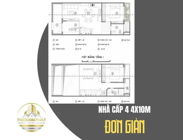 Mẫu Nhà Cấp 4 4x10m