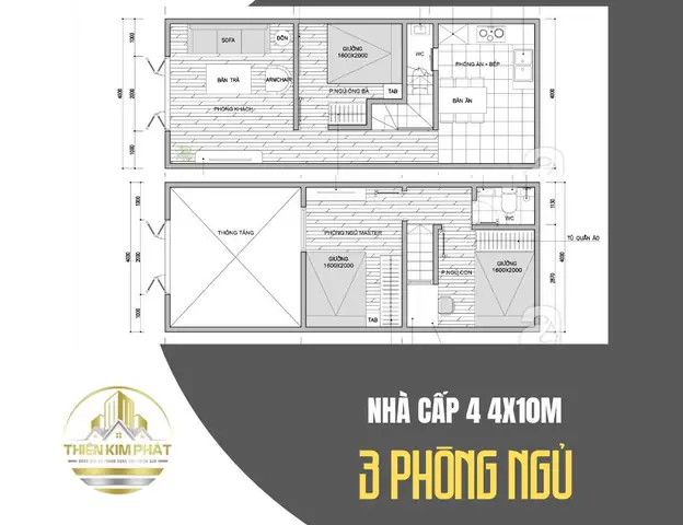 Mẫu Nhà Cấp 4 4x10m