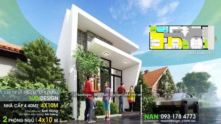 Mẫu Nhà Cấp 4 4x10m
