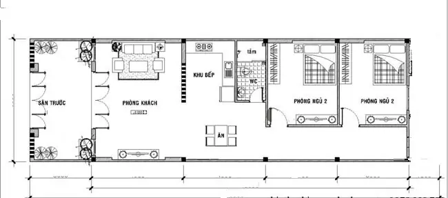 Mẫu Nhà Cấp 4 Cho Đất Hẹp