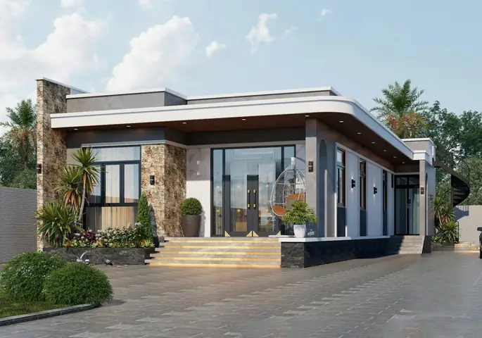 Mẫu Nhà Cấp 4 Chữ L 100m2