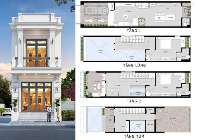 Mẫu Nhà Đẹp Ngang 4m