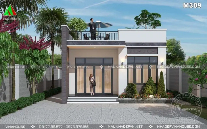 Mẫu Nhà Mái Bằng 3 Phòng Ngủ