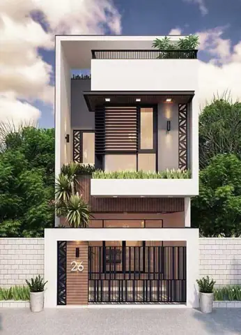 Mẫu Nhà Ống 2 Tầng 1 Tum Đẹp 2019