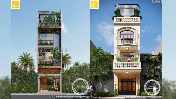 Mẫu Nhà Ống 4 Tầng Mặt Tiền 4m
