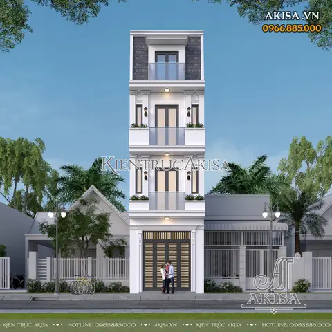 Mẫu Nhà Ống 4 Tầng Mặt Tiền 4m