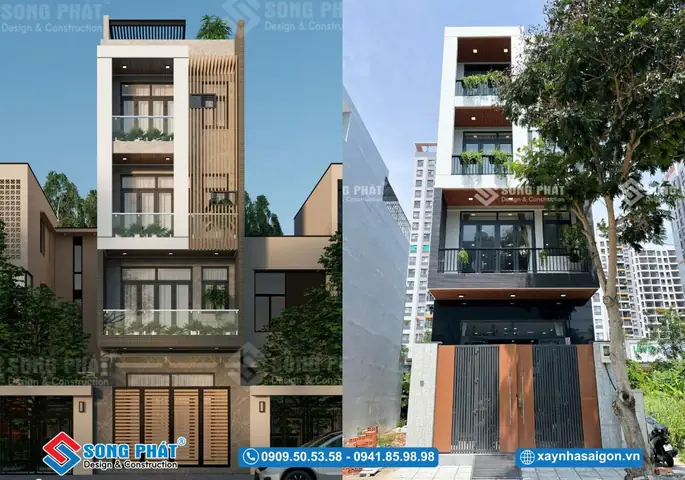 Mẫu Nhà Ống 4 Tầng Mặt Tiền 4m