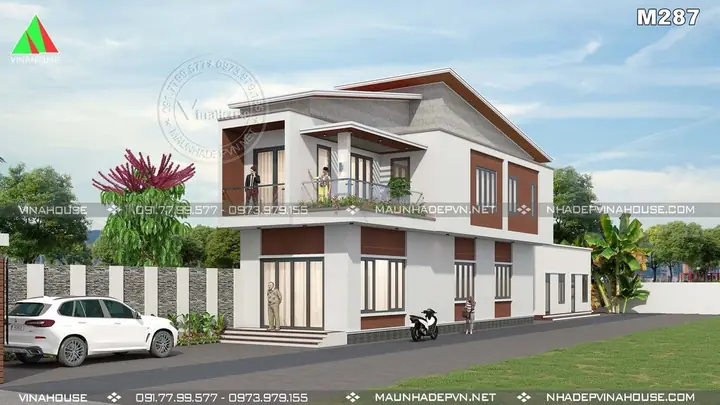Mẫu Nhà Tầng Lệch 2 Tầng