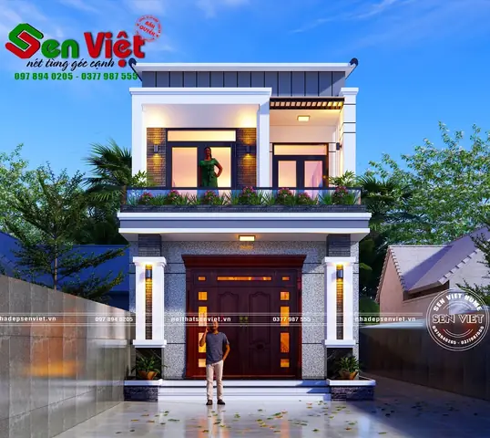 Mẫu Nhà Tầng Lệch 2 Tầng