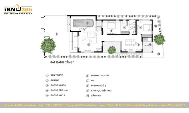 Mẫu Thiết Kế Nhà 1 Tầng Hiện Đại
