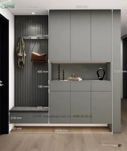 Mẫu Tủ Để Giày Dép Đẹp