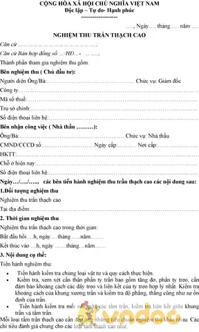 Nghiệm Thu Trần Thạch Cao