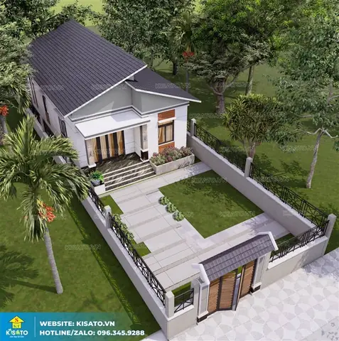 Nhà Cấp 4 Mái Lệch 2 Phòng Ngủ