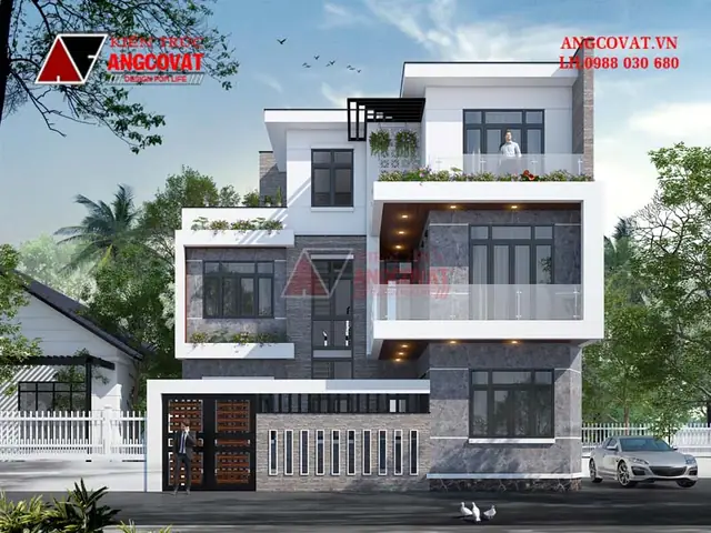 Nhà Chữ L 3 Tầng Hiện Đại