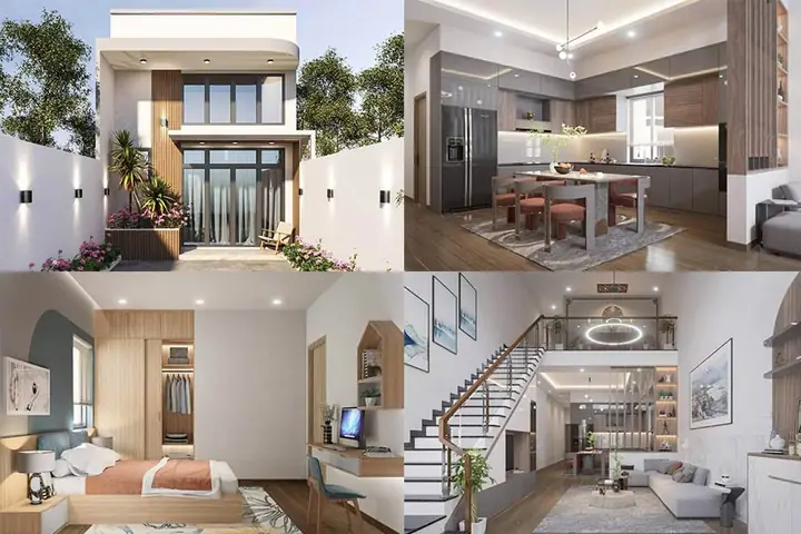 Nhà Ống Cấp 4 Đẹp Có Gác Lửng