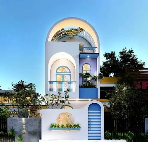 Nhà Ống Phong Cách Địa Trung Hải