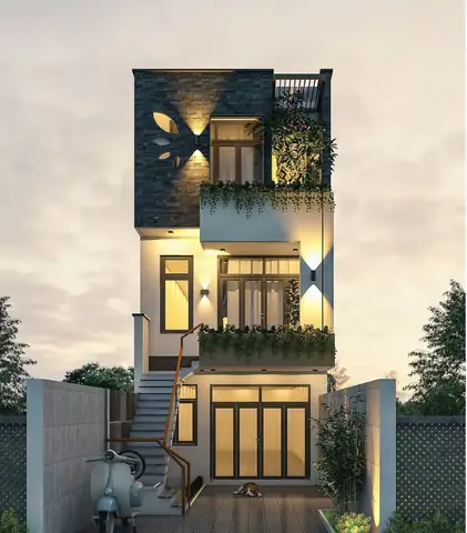 Nhà Phố 3 Tầng Cầu Thang Ngoài