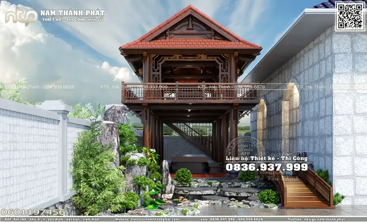 Nhà Sàn Gỗ 2 Tầng