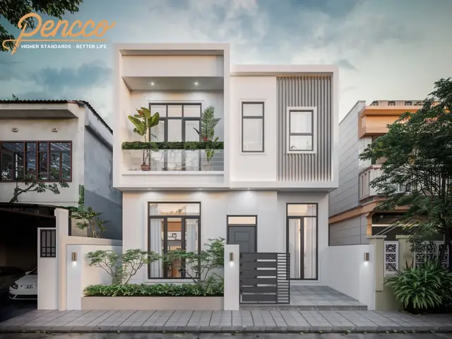 Sơn Nhà Ống 2 Tầng Đẹp