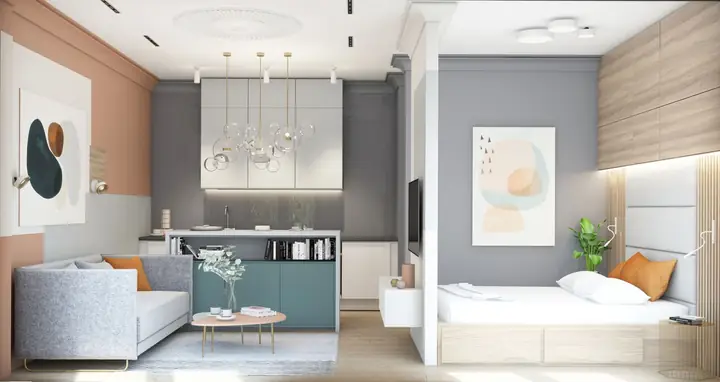 Thiết Kế Căn Hộ 30m2 2 Phòng Ngủ