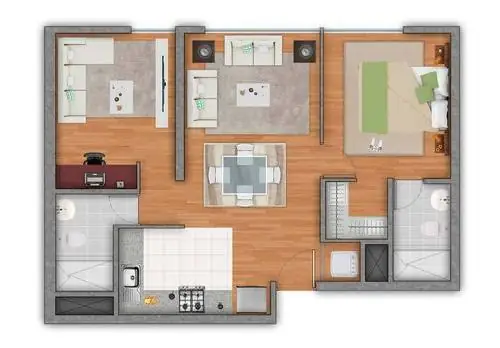 Thiet Ke Can Ho 55m2 2 Phong Ngu