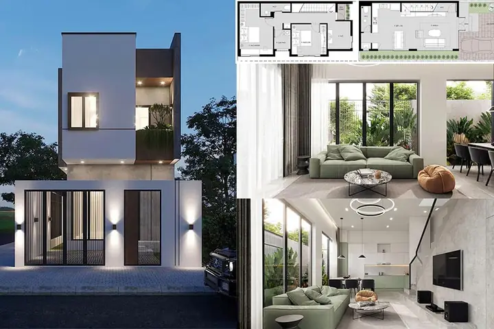 Thiet Ke Nha 50m2 1 Tret 1 Lau