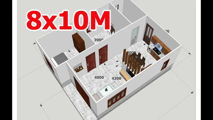 Thiết Kế Nhà Cấp 4 8x10m