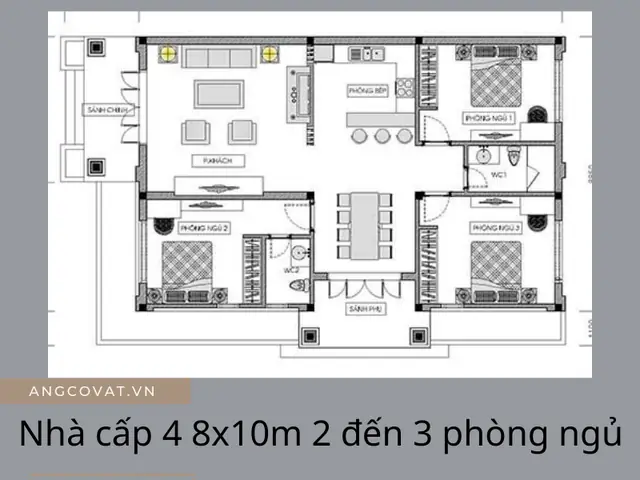 Thiết Kế Nhà Cấp 4 8x10m