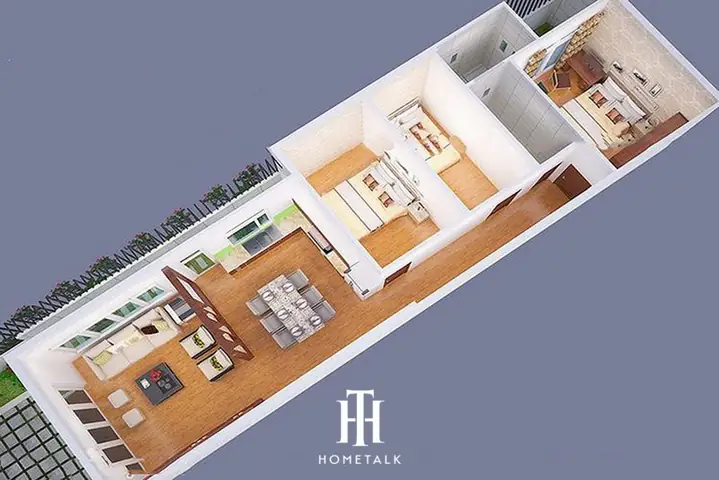 Thiết Kế Nhà Ống Đẹp 1 Tầng