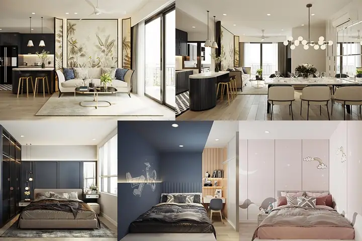 Thiết Kế Nội Thất Căn Hộ 80m2 3 Phòng Ngủ