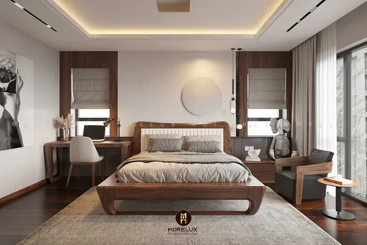 Thiết Kế Phòng Ngủ Gỗ Óc Chó