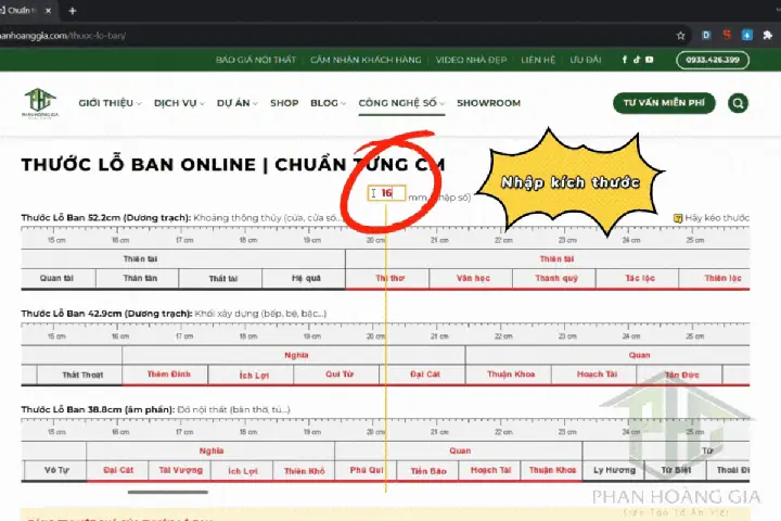 Thước Đo Phong Thủy Online