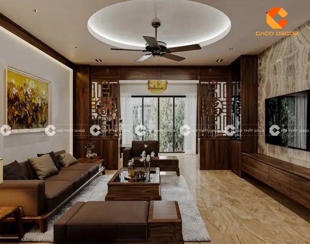 Trang Trí Phòng Khách Nhà Ống Bằng Gỗ