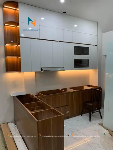 Tủ Bếp Gỗ Ép Công Nghiệp