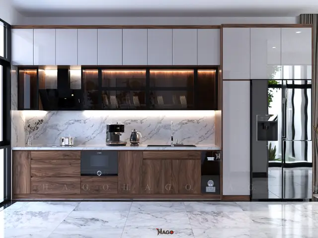 Tủ Bếp Gỗ Óc Chó Đẹp