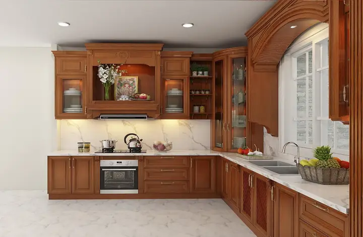 Tủ Bếp Nhựa Tân Cổ Điển