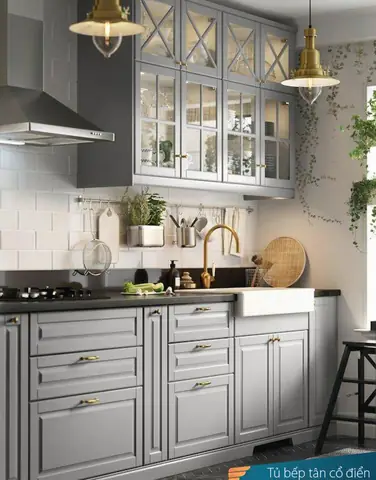 Tủ Bếp Nhựa Tân Cổ Điển