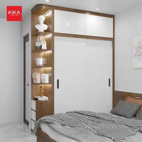 Tủ Quần Áo Có Kệ Trang Trí