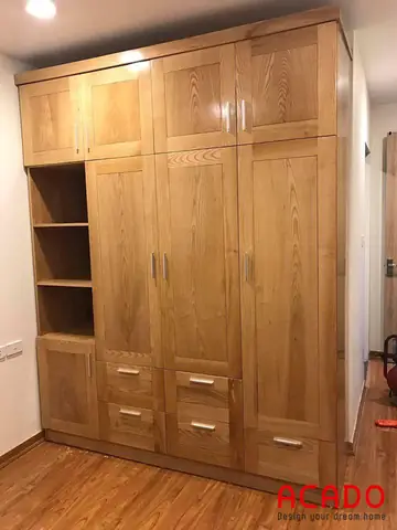 Tủ Quần Áo Gỗ Dổi Đẹp