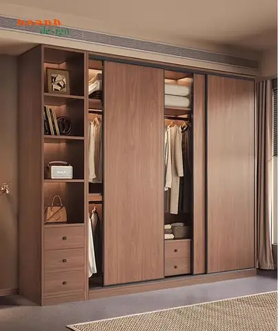 Tủ Quần Áo Gỗ Ép Cửa Lùa