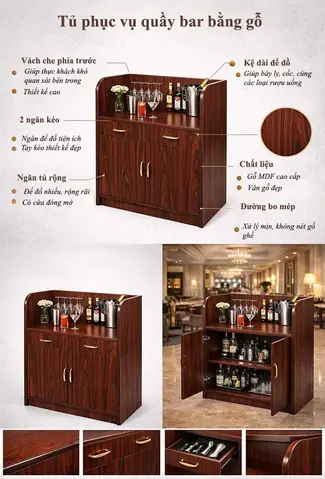 Tủ Quầy Bar Bằng Gỗ