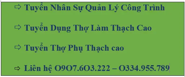 Tuyển Thợ Làm Trần Thạch Cao