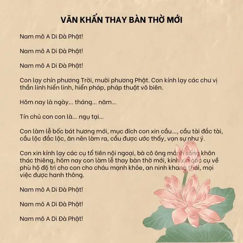 Văn Khấn Chuyển Bàn Thờ Ông Táo
